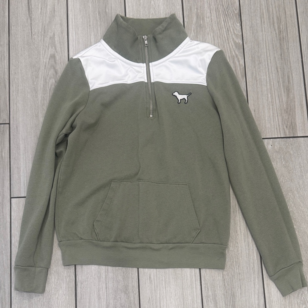 PINK Victoria's Secret Kids Green Jacket with Pink Accents